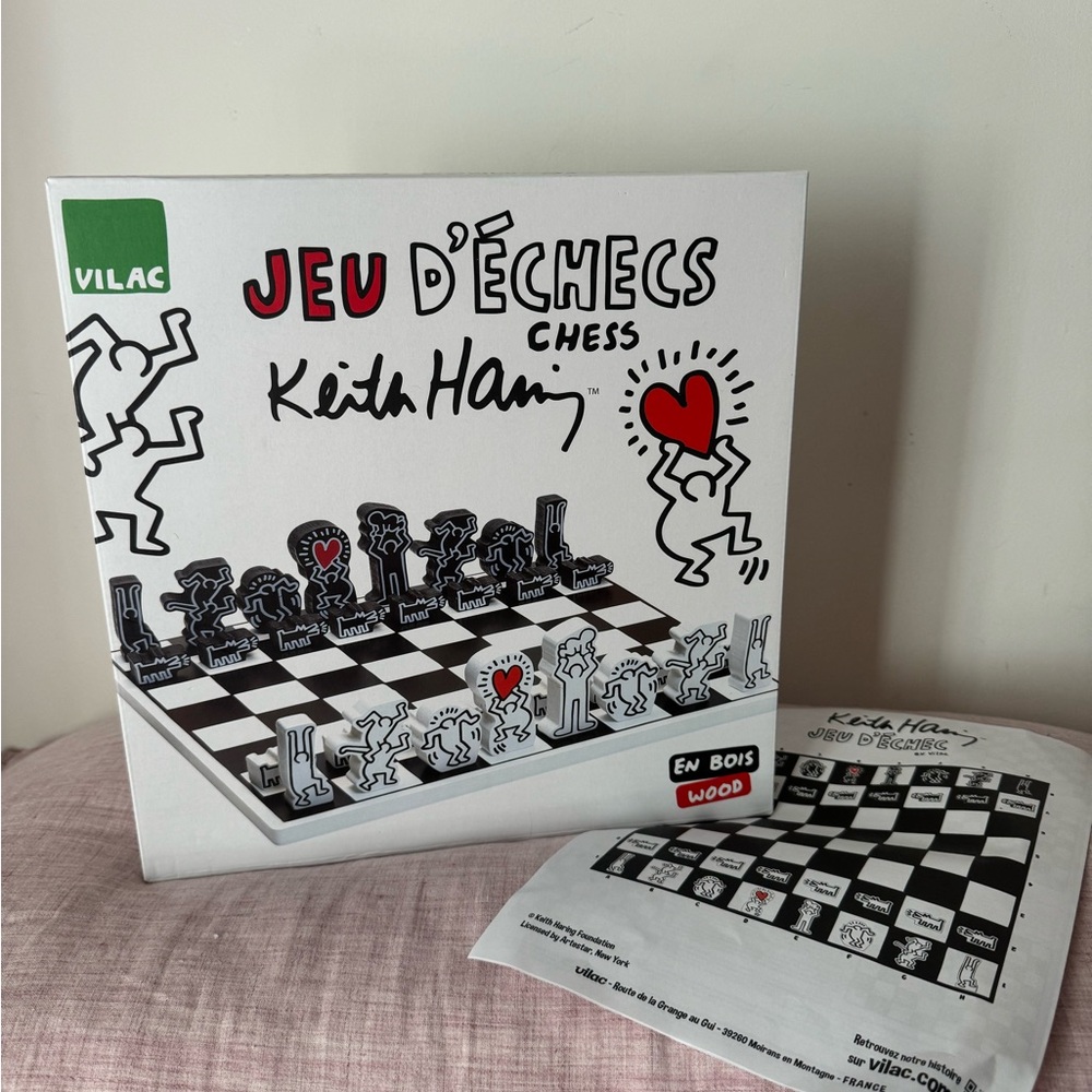 Keith Haring Limited Edition / Production Wooden Chess Set MoMA Design by VILAC